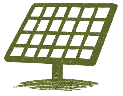 Ícone painel solar, símbolo da marca Pequena Grande Casa