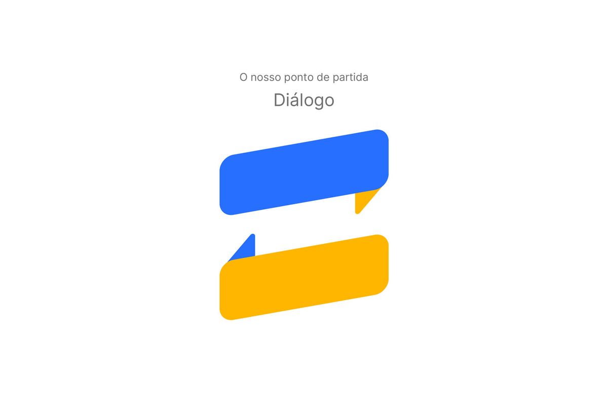 Conceito de diálogo representado através de balões de fala, identidade USISM